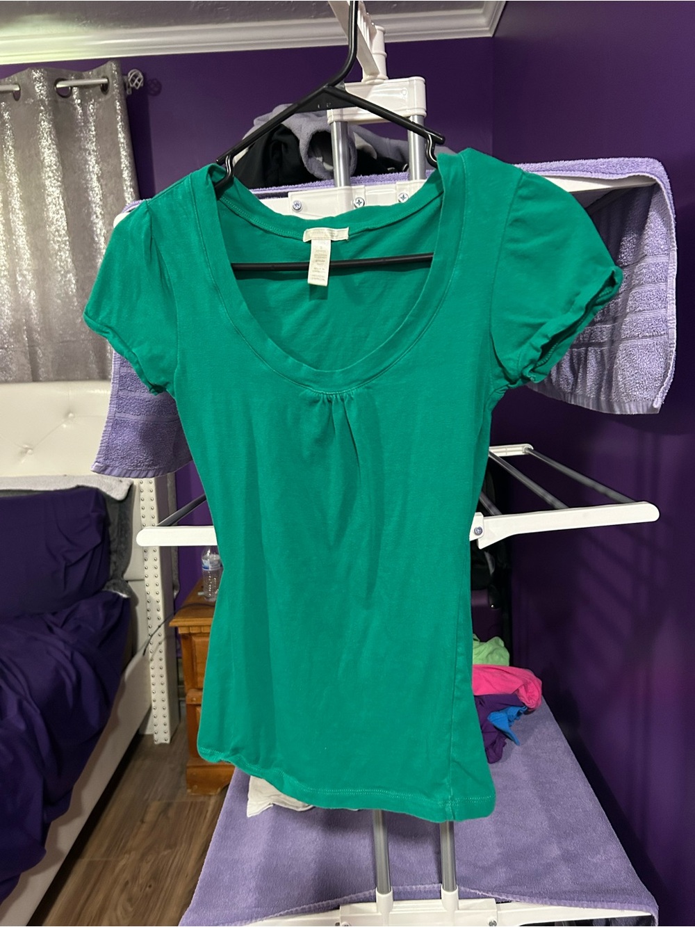 Lot of 8 Vintage Y2K Ruched Stretchy Scoop Neck Baby Tee Ambiance Size Small - Picture 7 of 16